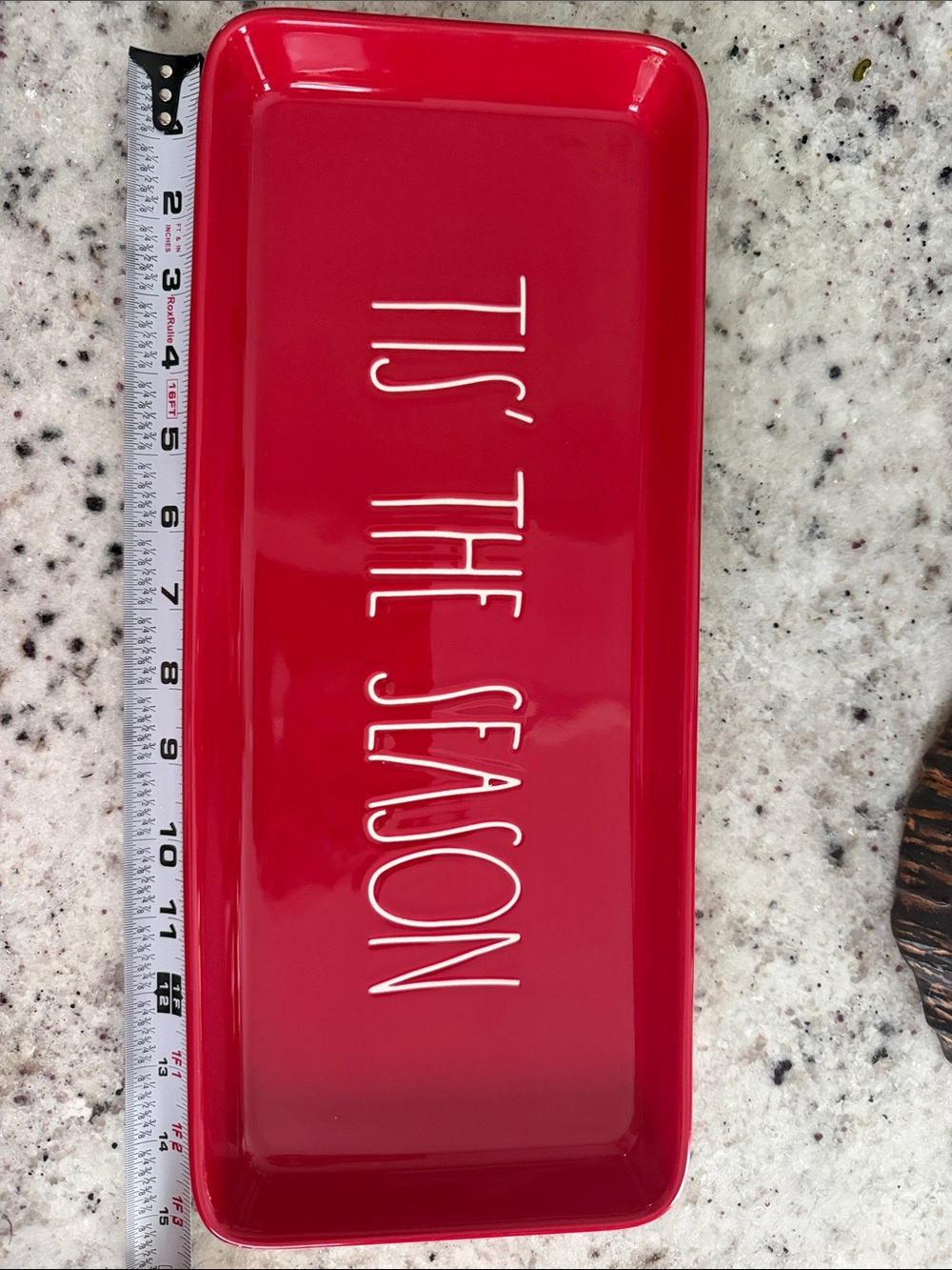Rae Dunn ‘Tis the Season Red Serving Tray Christmas Holiday Decor Cheese Plate - Picture 3 of 7